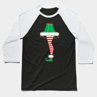 Retro Christmas Leg Lamp Elf Baseball T-Shirt